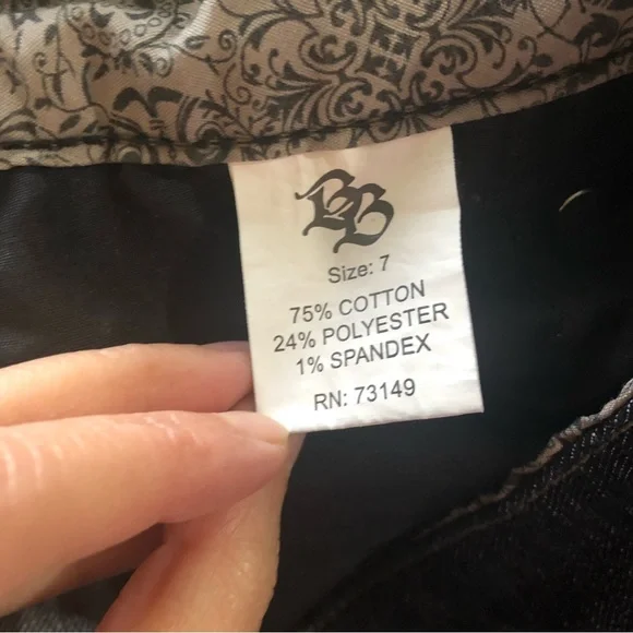 BOOM BOOM Jeans Womens Juniors 7 Low Rise Jeans Dark Wash Buttons NWOT - Picture 14 of 14